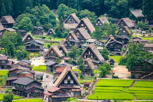 日本白川鄉鳥瞰圖