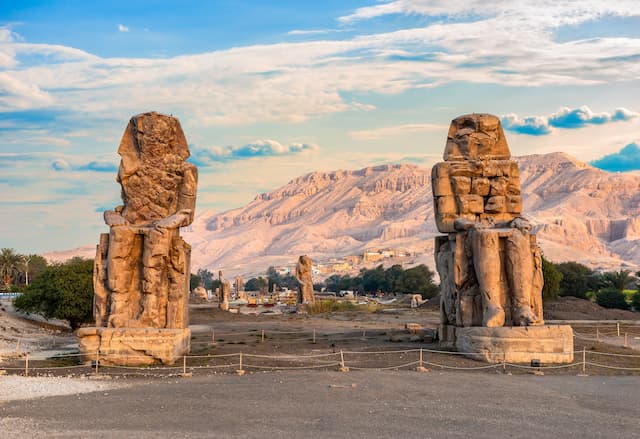 The Colossi of Memnon in Egypt