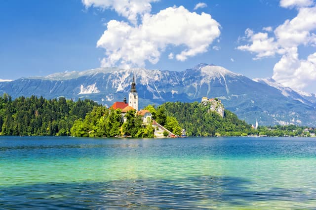 The scenery of Slovenia’s Bled Lake