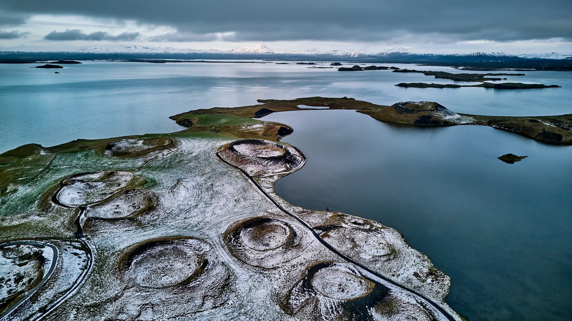 Lake Mývatn and Circular Crater Remains